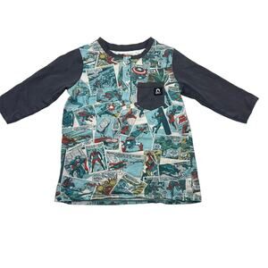 Rags x Marvel Avengers Comic Strip Henley Shirt